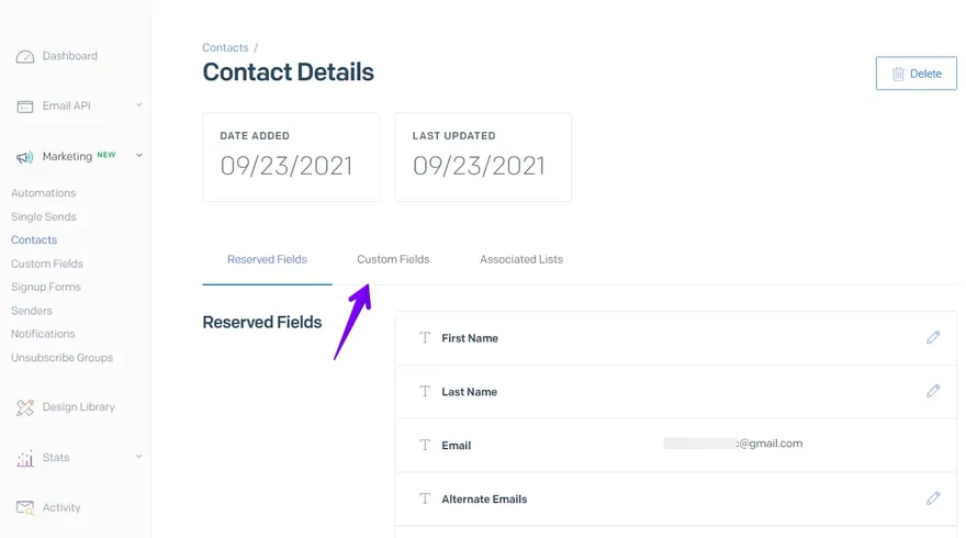 Sendgrid validation contact details