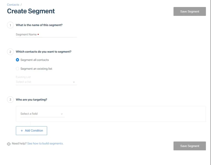create list segments