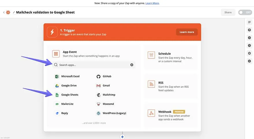 add a name to your zap