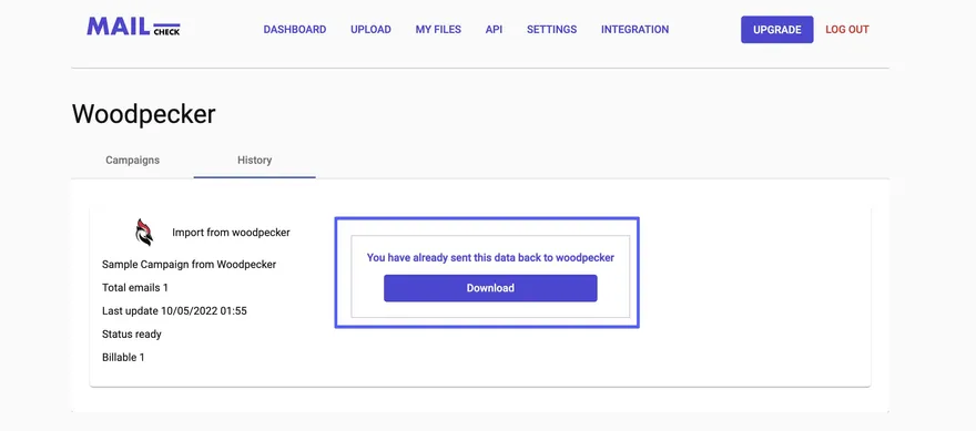 choose a spreadsheet you require for the validation