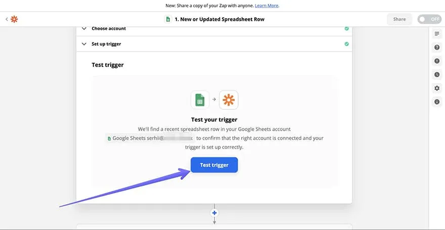 test your zap trigger